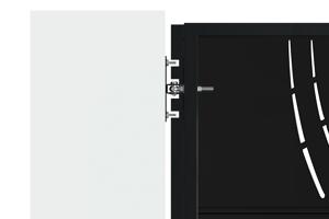 Portail coulissant acier 3m NALI VELETA H.180cm noir + Portillon H.180cm noir 15