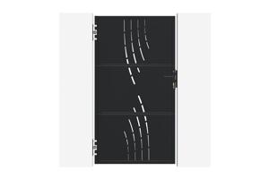 Portail coulissant acier 3m NALI VELETA H.180cm noir + Portillon H.180cm noir 11