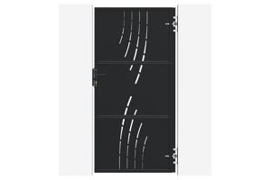 Portail battant acier 3m NALI VELETA H.200cm noir + Portillon H.200cm noir 11