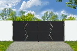 3m matte black steel gate NALI VELETA H.120cm main image