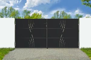 Matte black steel gate 3m NALI VELETA H.140cm main image