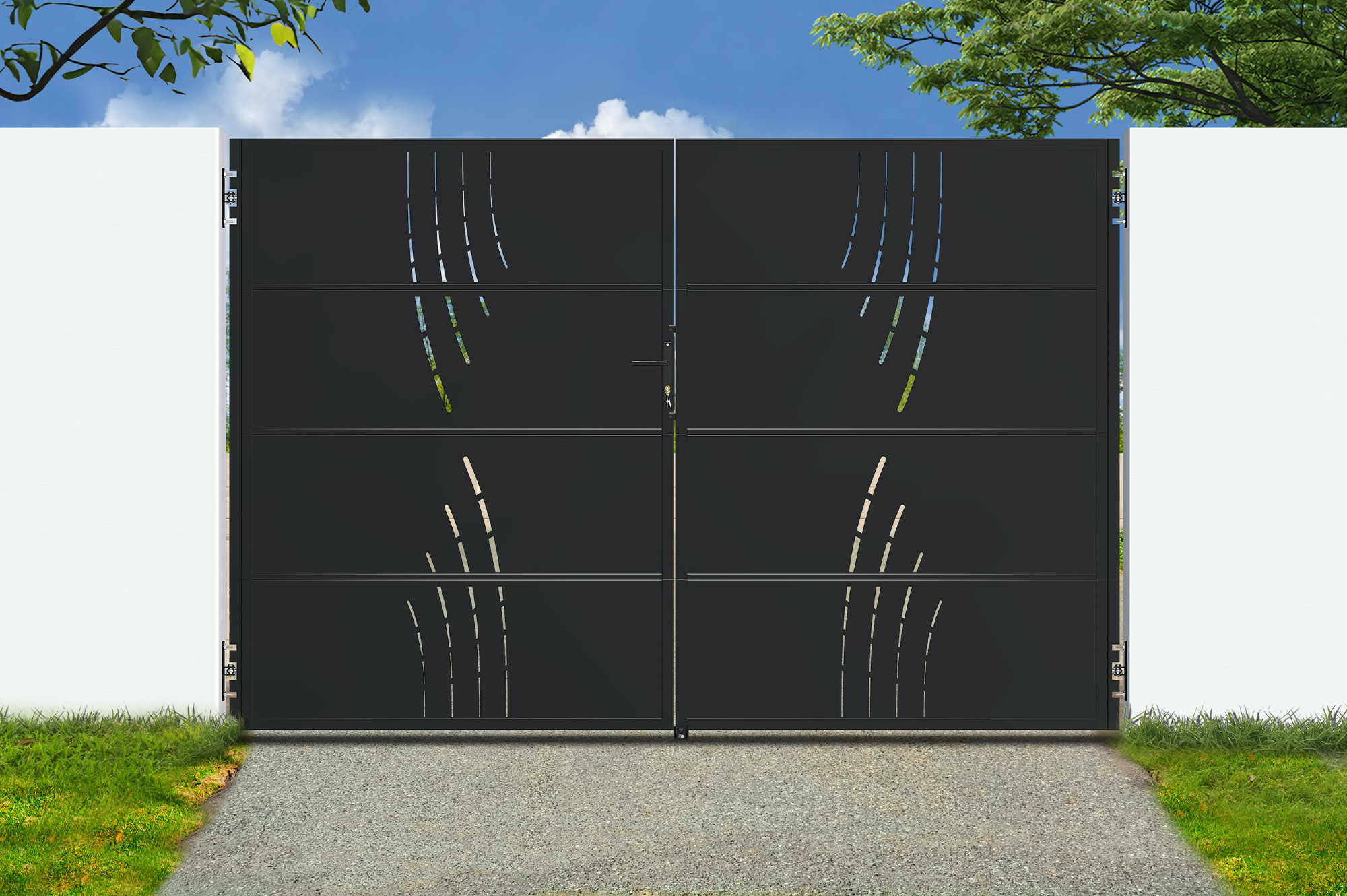 Matēti melni tērauda vārti 3,5 m NALI VELETA A.120 cm 1