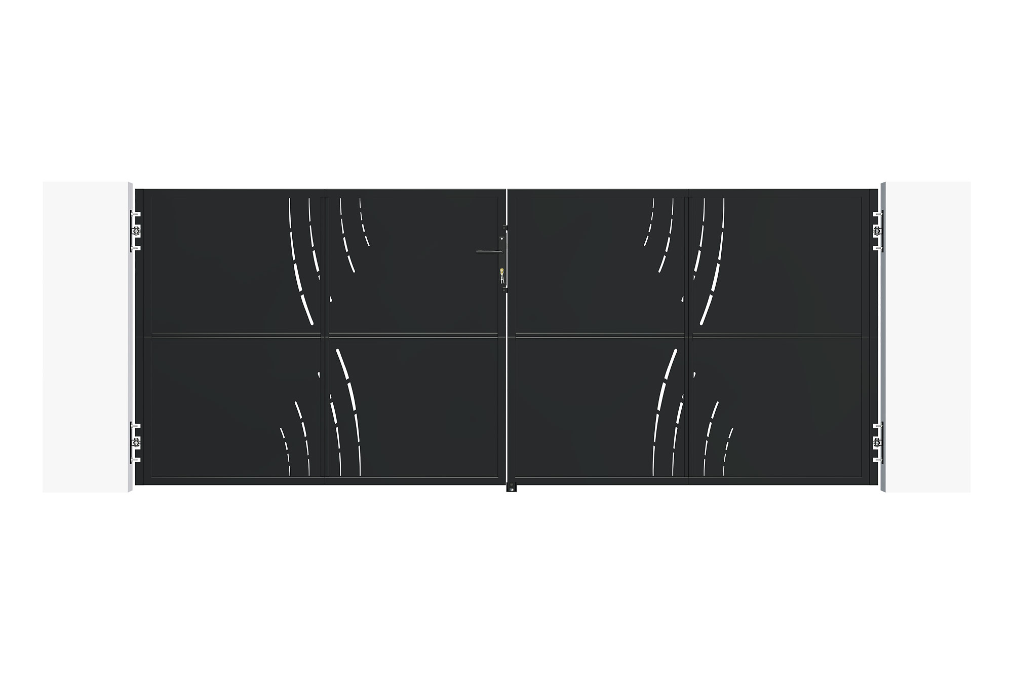 Matzwarte stalen poort 3,5m NALI VELETA H.140cm 2