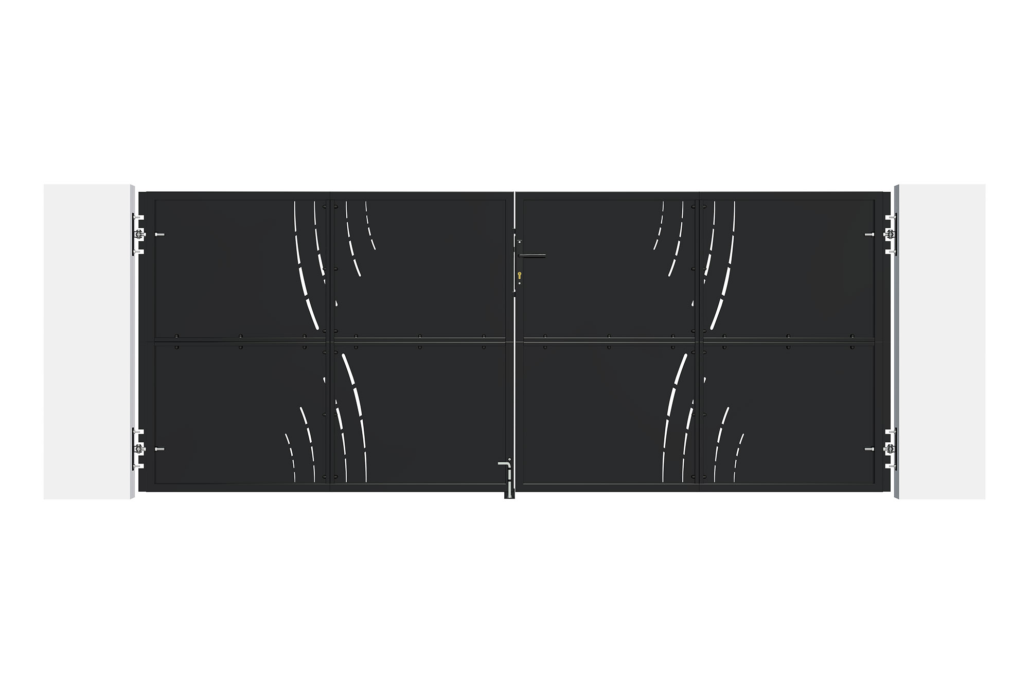 Matzwarte stalen poort 3,5m NALI VELETA H.140cm 3