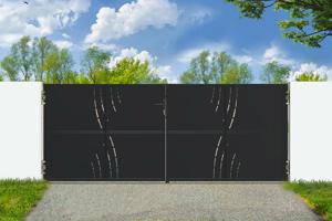 Matte black steel gate 3.5m NALI VELETA H.140cm main image