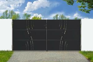 Matte black steel gate 3.5m NALI VELETA H.160cm main image