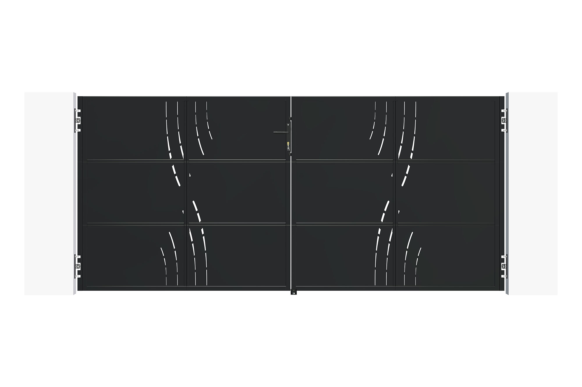 Matte black steel gate 3.5m NALI VELETA H.180cm 2