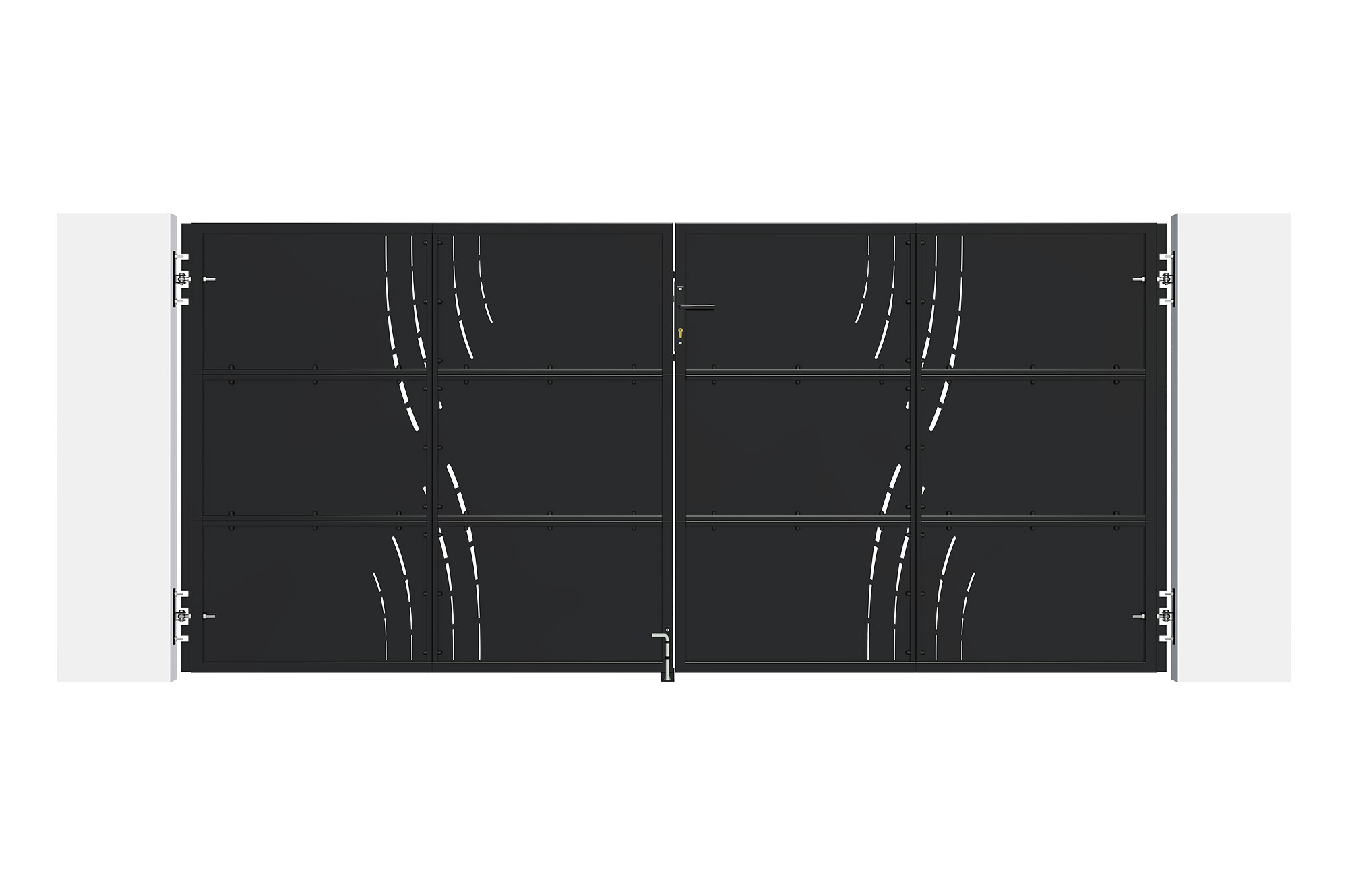 Matte black steel gate 3.5m NALI VELETA H.180cm 3