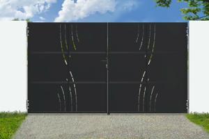 Matte black steel gate 3.5m NALI VELETA H.200cm main image