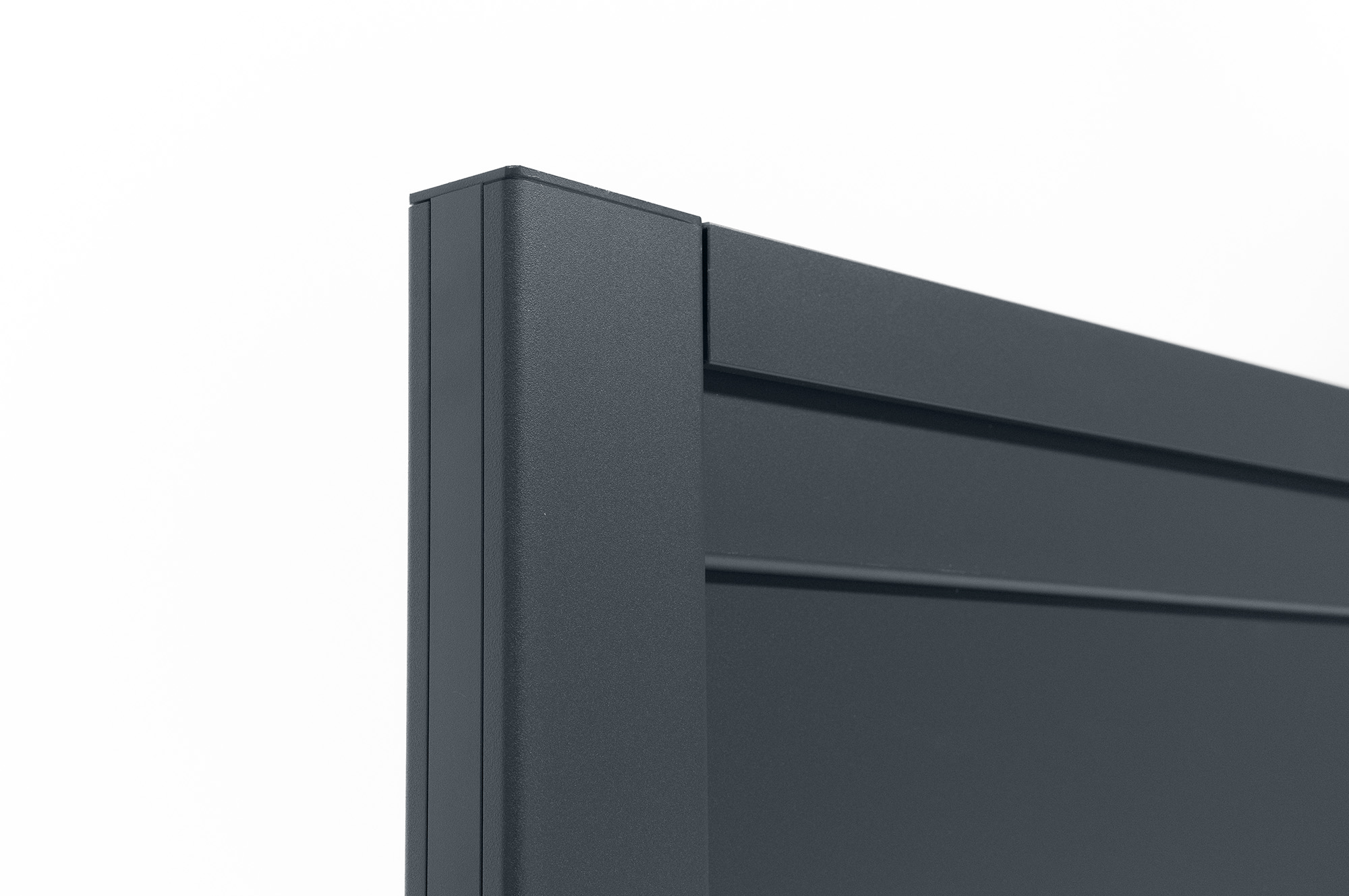 Portail coulissant 6m vogel H.160cm aluminium gris + Portillon Vogel H.160 gris 7