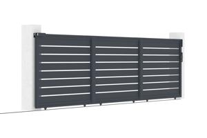 Brama przesuwna Vogel 6m wys. 160cm szare aluminium 14