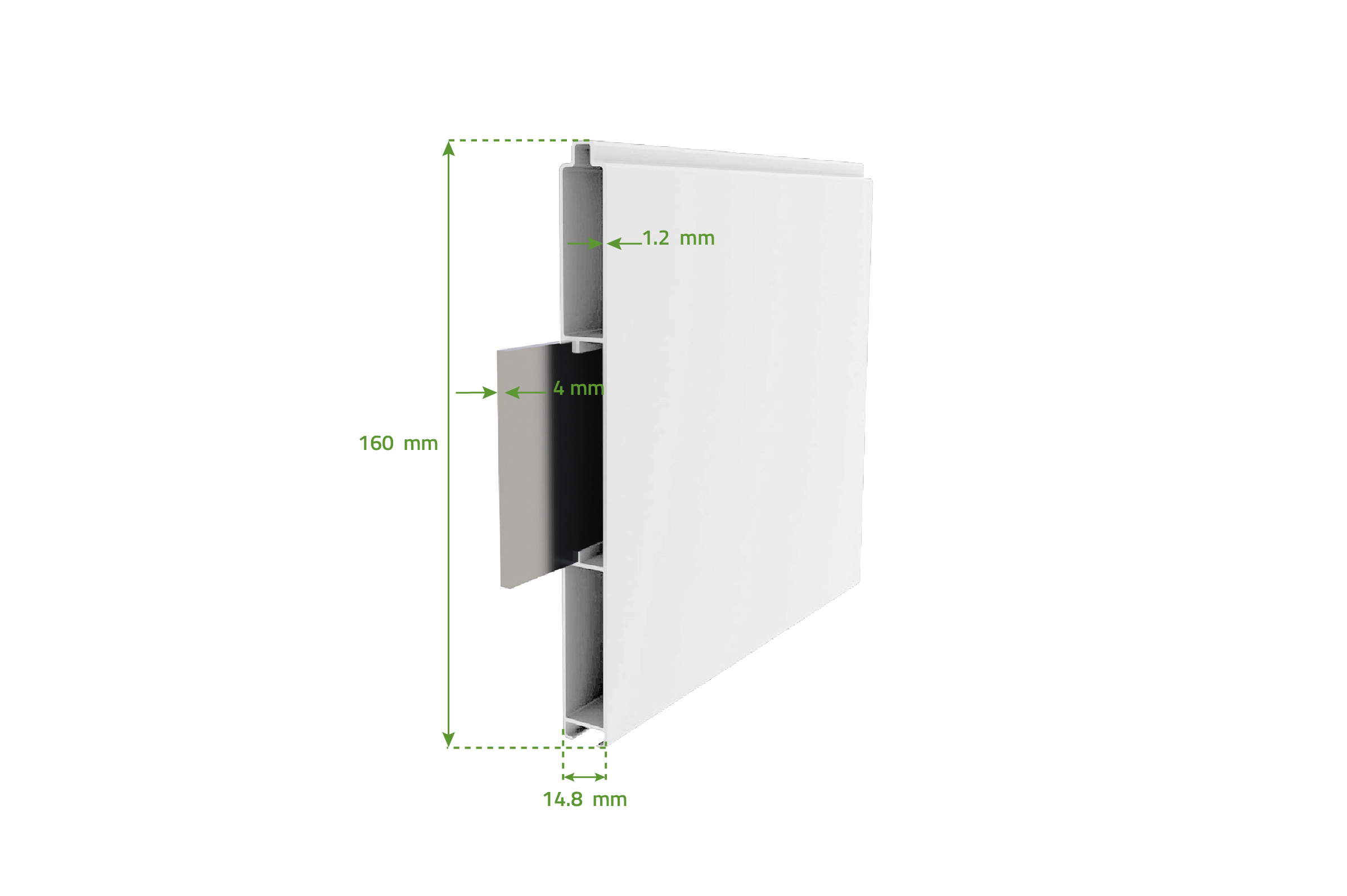 EIGER krilna vrata 3m V. 180cm + EIGER pješačka vrata 1m V. 180cm, bijeli aluminij 10