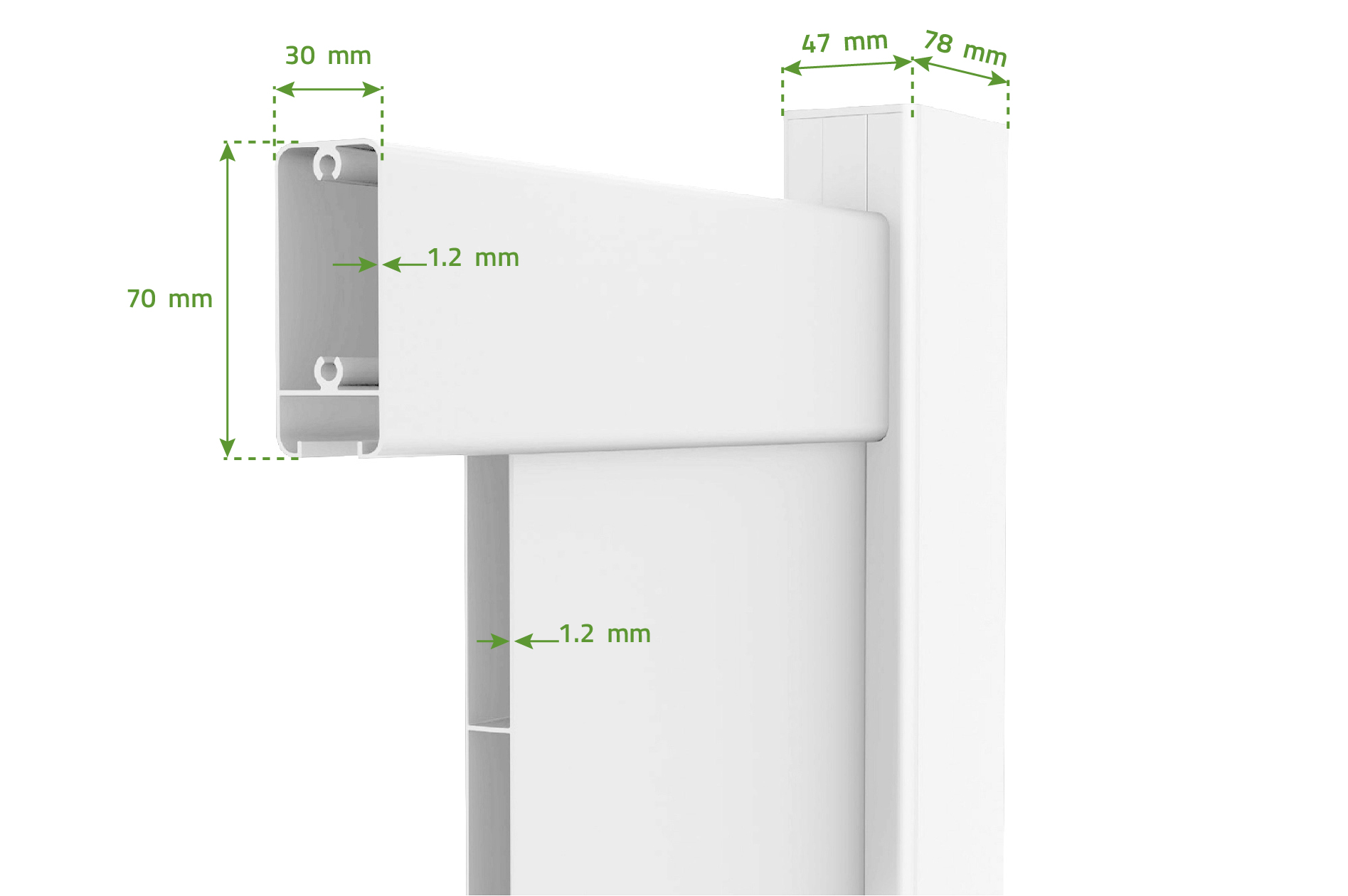EIGER krilna vrata 3m V. 180cm + EIGER pješačka vrata 1m V. 180cm, bijeli aluminij 12