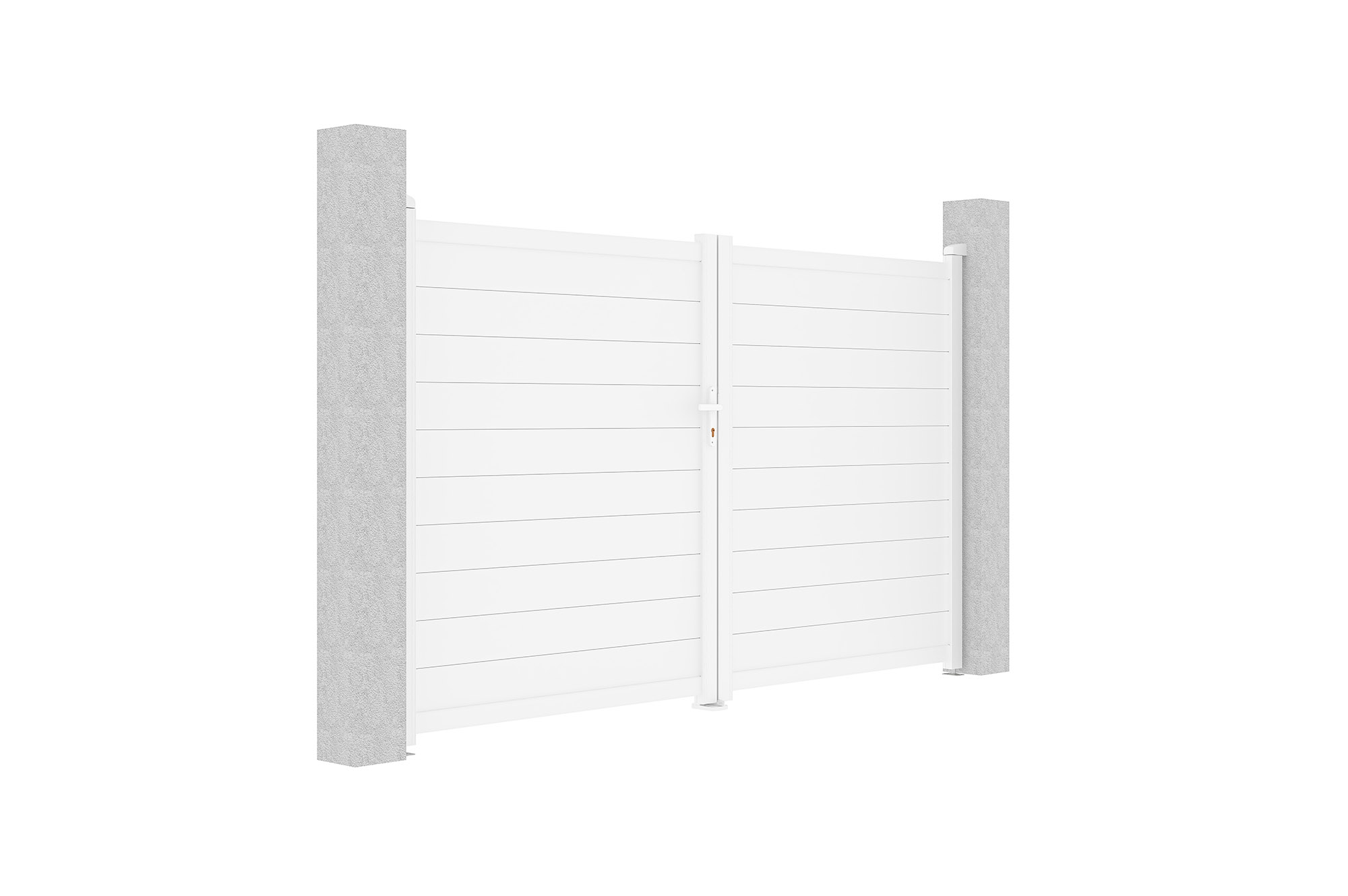 EIGER krilna vrata 3m V. 180cm + EIGER pješačka vrata 1m V. 180cm, bijeli aluminij 7