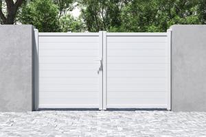 Portail battant 3m EIGER H.180cm aluminium blanc 9