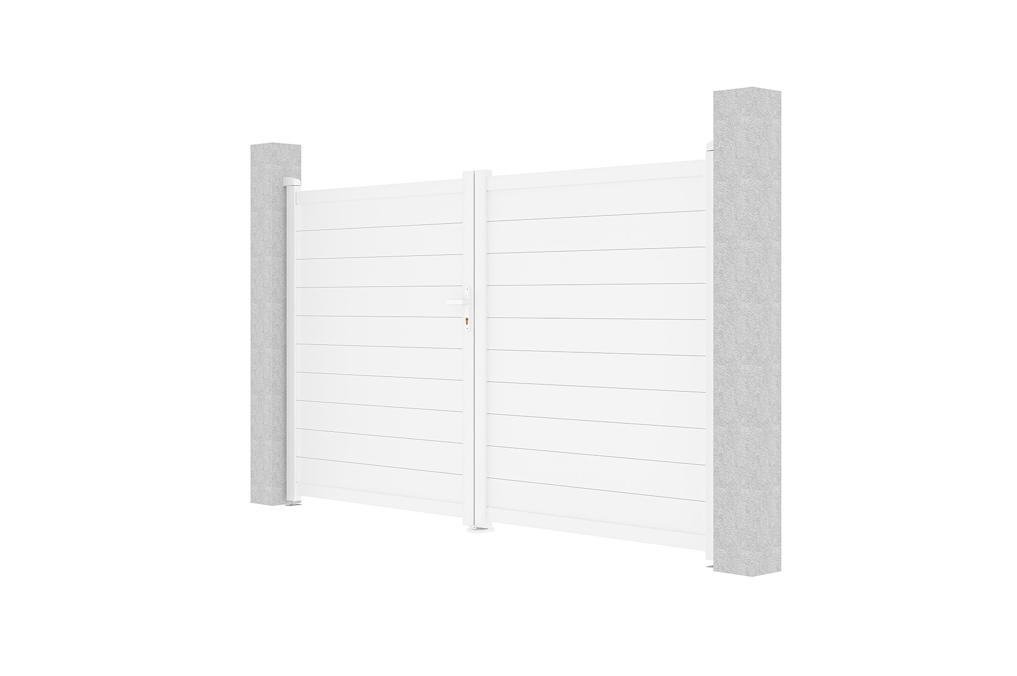 EIGER krilna vrata 3m V. 180cm + EIGER pješačka vrata 1m V. 180cm, bijeli aluminij 6