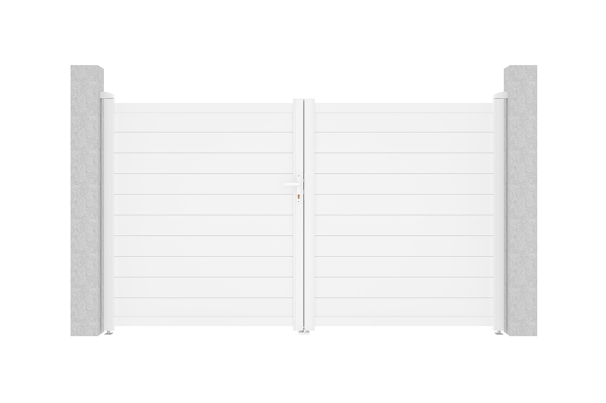 EIGER krilna vrata 3m V. 180cm + EIGER pješačka vrata 1m V. 180cm, bijeli aluminij 5