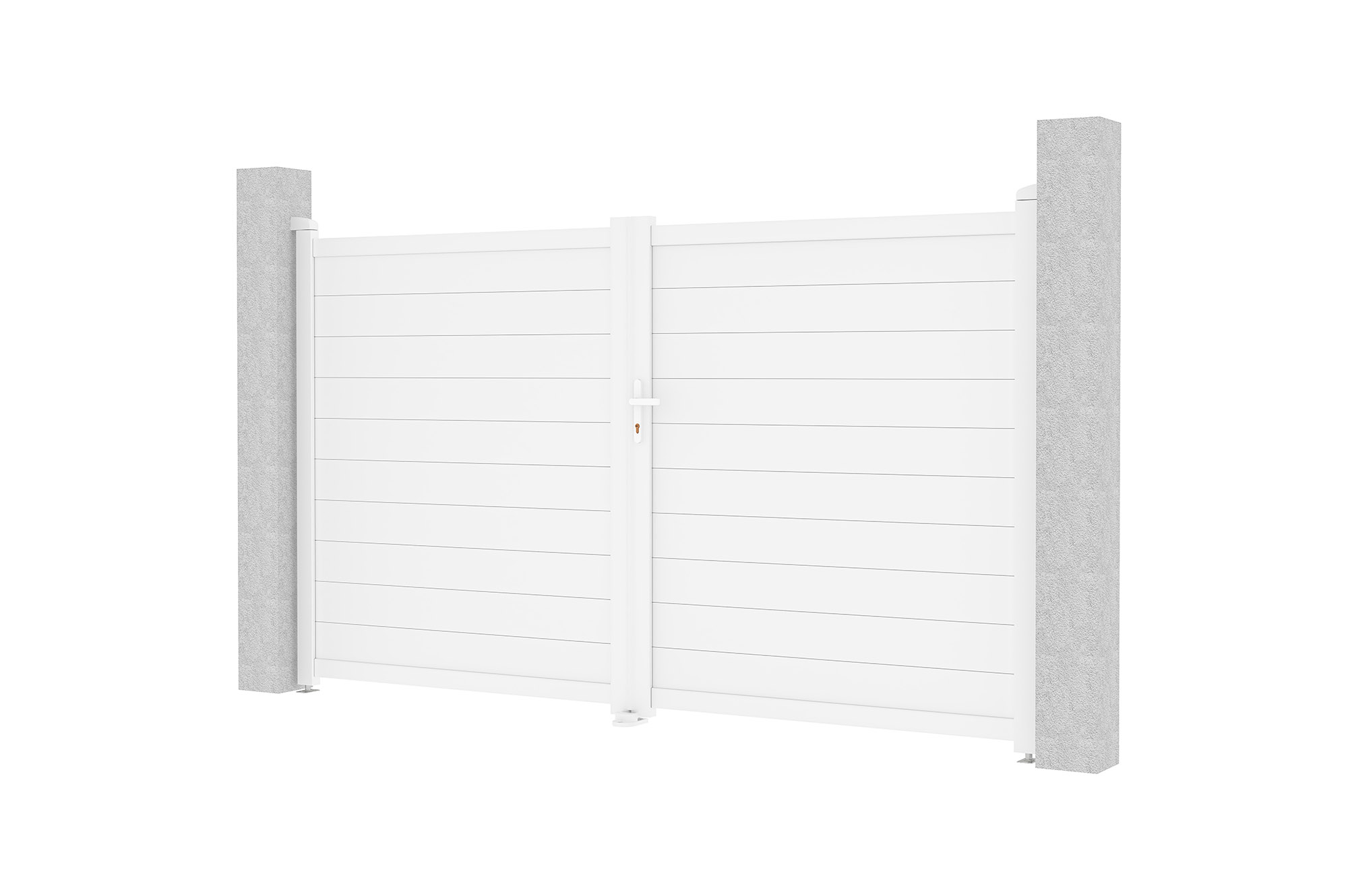 EIGER krilna vrata 3m V. 180cm + EIGER pješačka vrata 1m V. 180cm, bijeli aluminij 2