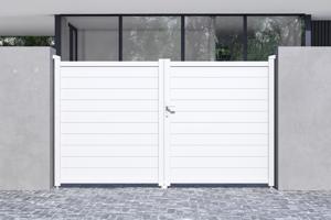 Portail battant 3m EIGER H.180cm aluminium blanc 4