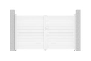 Puerta batiente de aluminio blanca EIGER 3 m H.180 cm main image