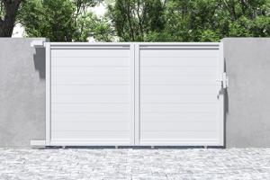 Portail coulissant 3m EIGER H.180cm aluminium blanc 9