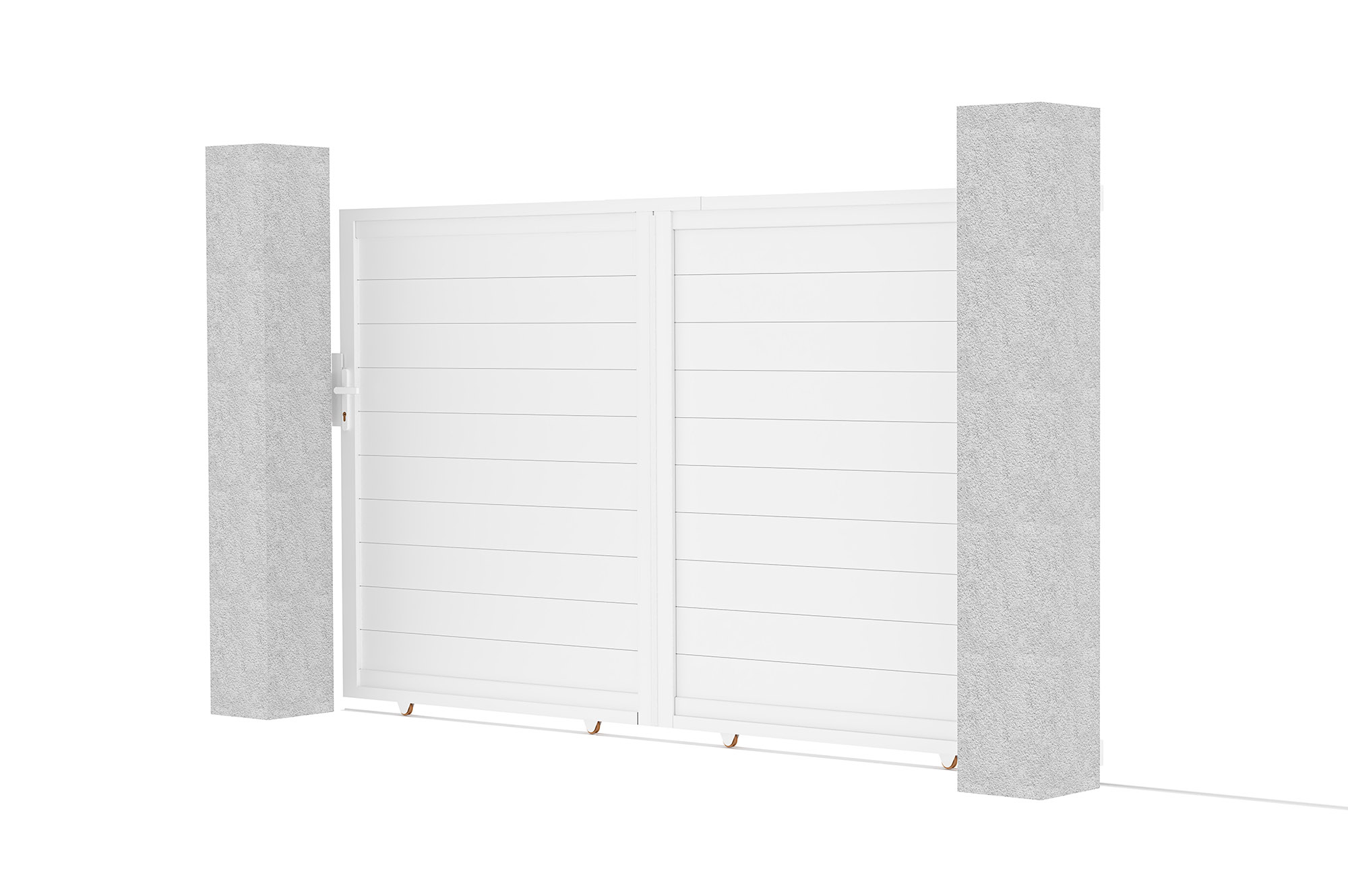 EIGER 3 m Schiebetor, 180 cm hoch, weißes Aluminium 2