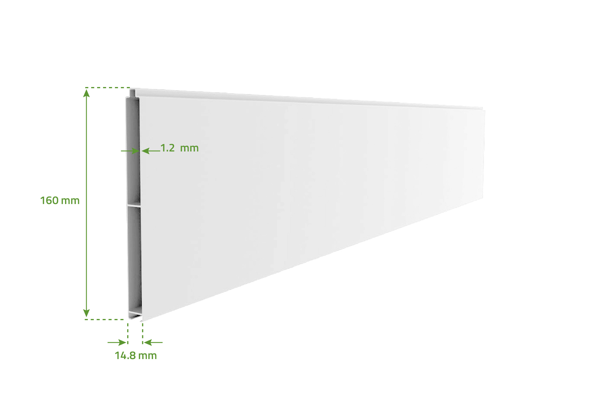 EIGER 3 m Schiebetor, 180 cm hoch, weißes Aluminium 10