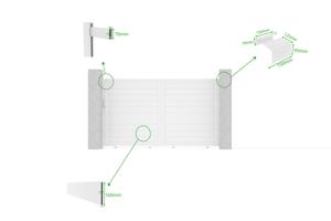 Portail coulissant 3m EIGER H.180cm aluminium blanc 8