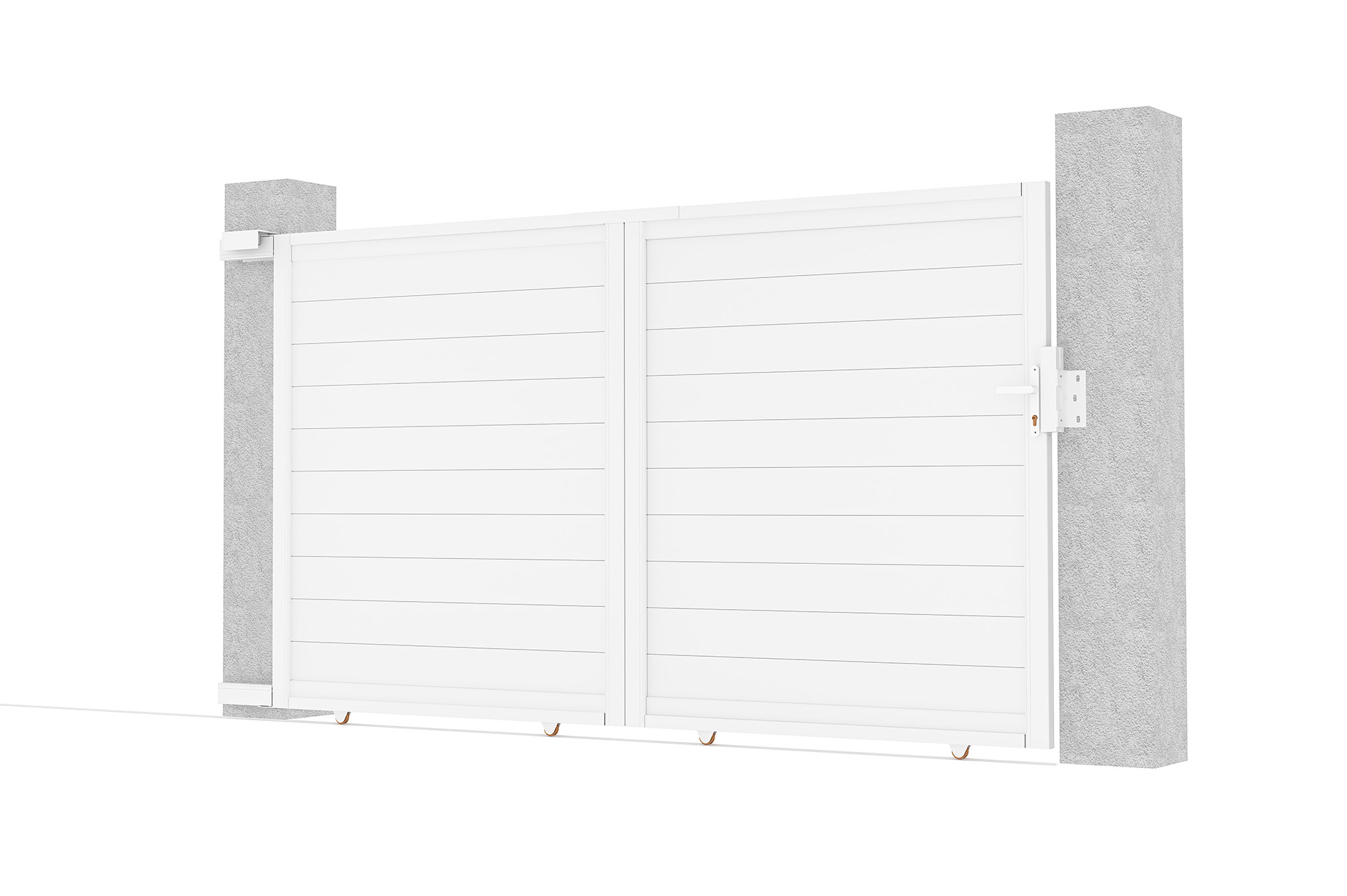 EIGER 3 m Schiebetor, 180 cm hoch, weißes Aluminium 6