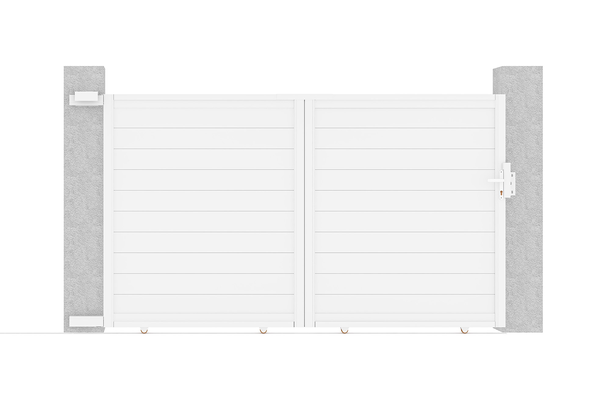 EIGER 3 m Schiebetor, 180 cm hoch, weißes Aluminium 4