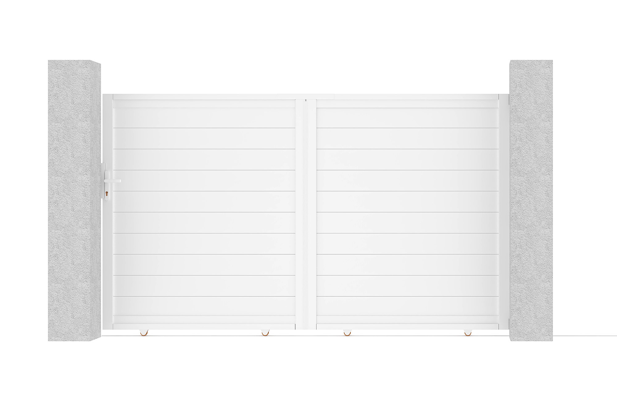EIGER 3 m Schiebetor, 180 cm hoch, weißes Aluminium 1