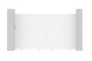 Puerta corredera EIGER de 3 m, 180 cm de altura, aluminio blanco main image