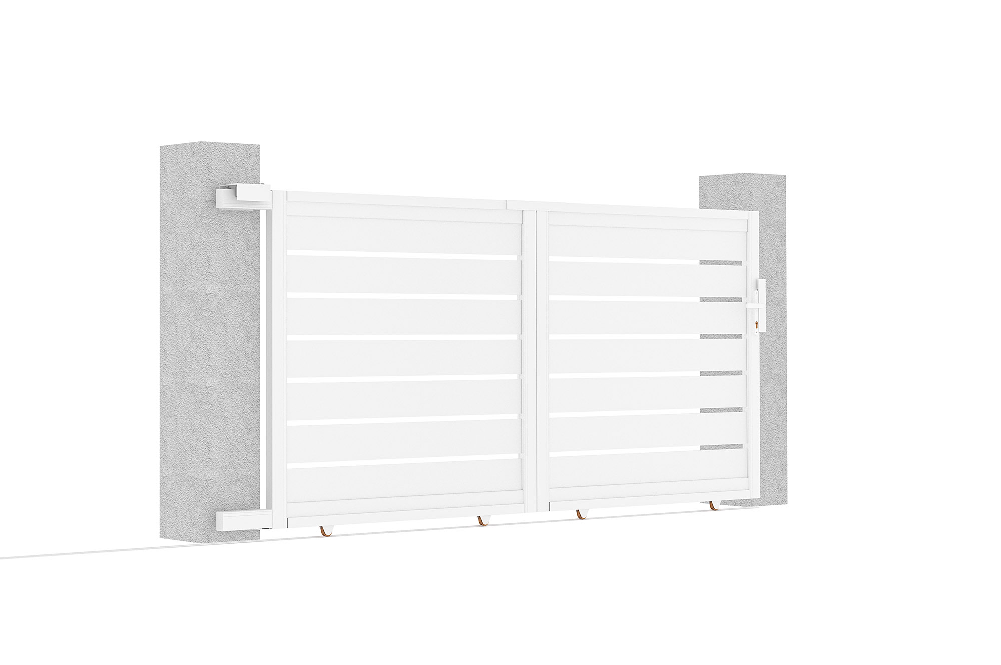 3 m VOGEL Schiebetor, 140 cm hoch, weißes Aluminium 6