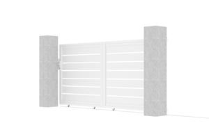 3m VOGEL sliding gate, 140cm high, white aluminum 2