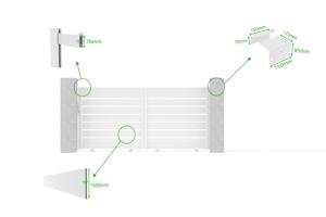 3m VOGEL sliding gate, 140cm high, white aluminum 7