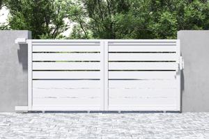 3m VOGEL sliding gate, 140cm high, white aluminum 8