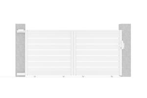 3m VOGEL sliding gate, 140cm high, white aluminum 4