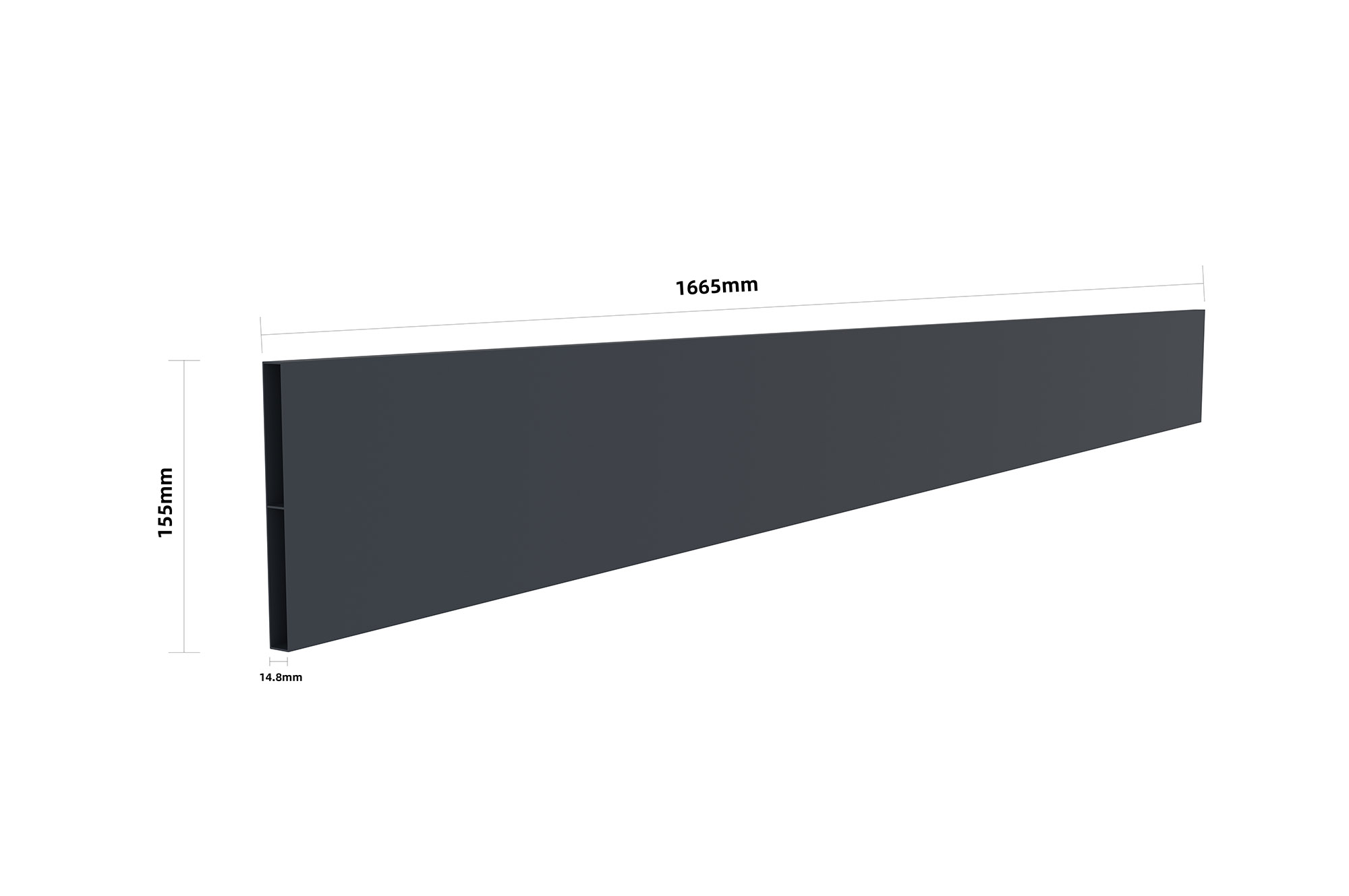 VOGEL 1,9 m H.170 cm grijs aluminium schuttingpaneel 10