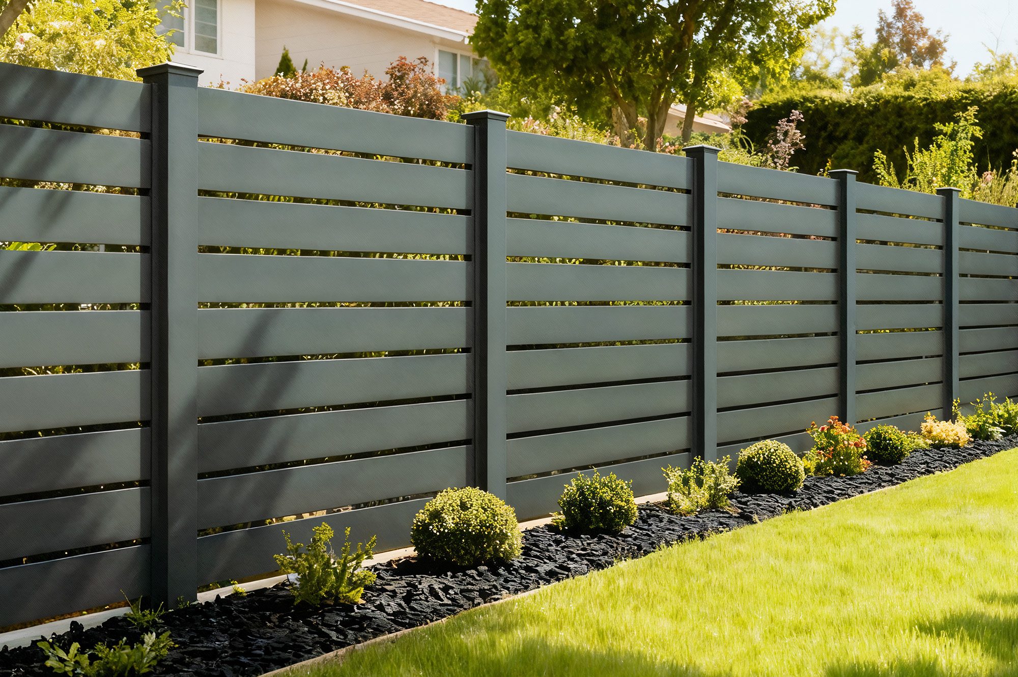 VOGEL 1,9 m H.170 cm grijs aluminium schuttingpaneel 2