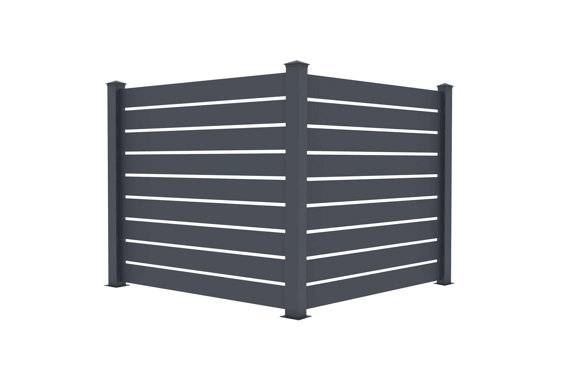 VOGEL 1,9 m H.170 cm grijs aluminium schuttingpaneel 6