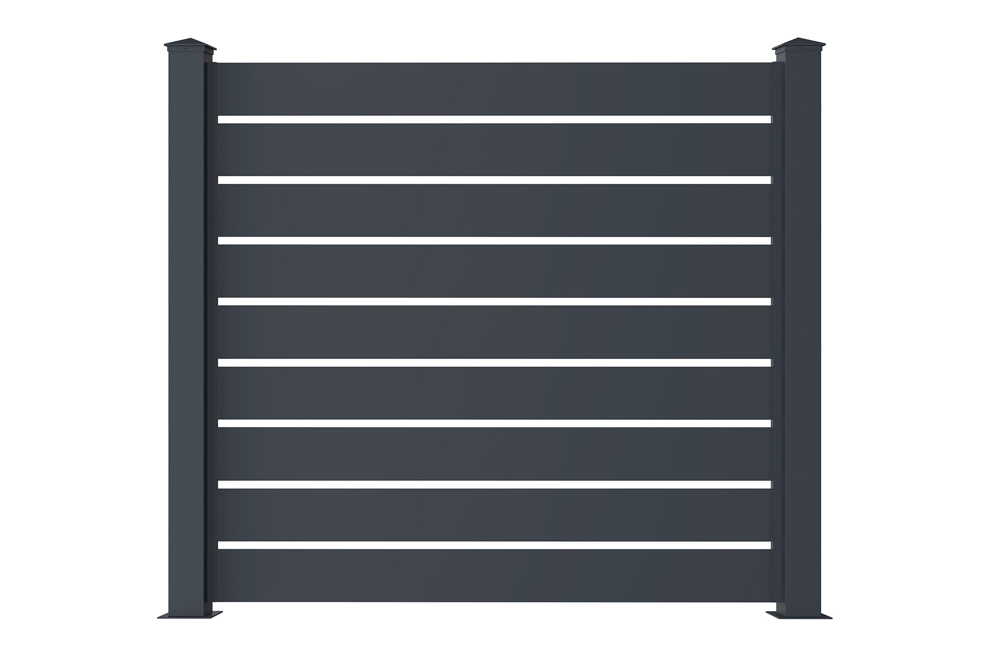 VOGEL 1,9 m H. 170 cm Graues Aluminium-Zaunelement 1