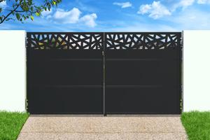NALI RUIVO 3m Matte Black Steel Gate, 160cm High 10