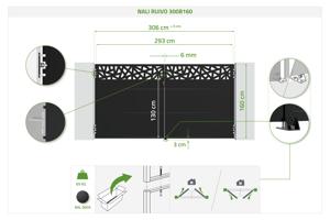 NALI RUIVO 3m Matte Black Steel Gate, 160cm High 4