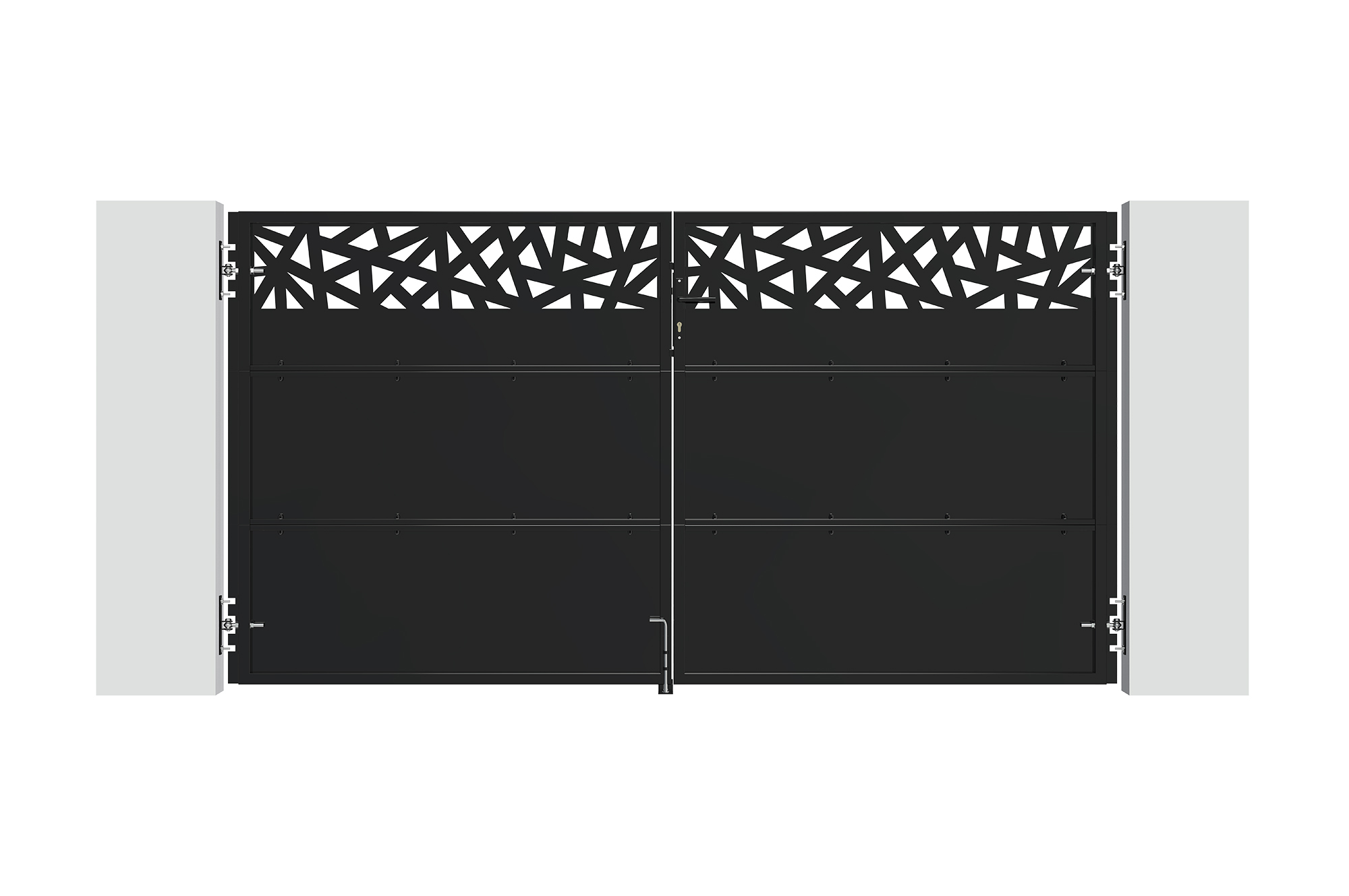 NALI RUIVO 3 m matinės juodos spalvos plieniniai vartai, 160 cm aukščio 3