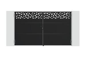 Portail acier noir mat 3m NALI RUIVO H.180cm 2