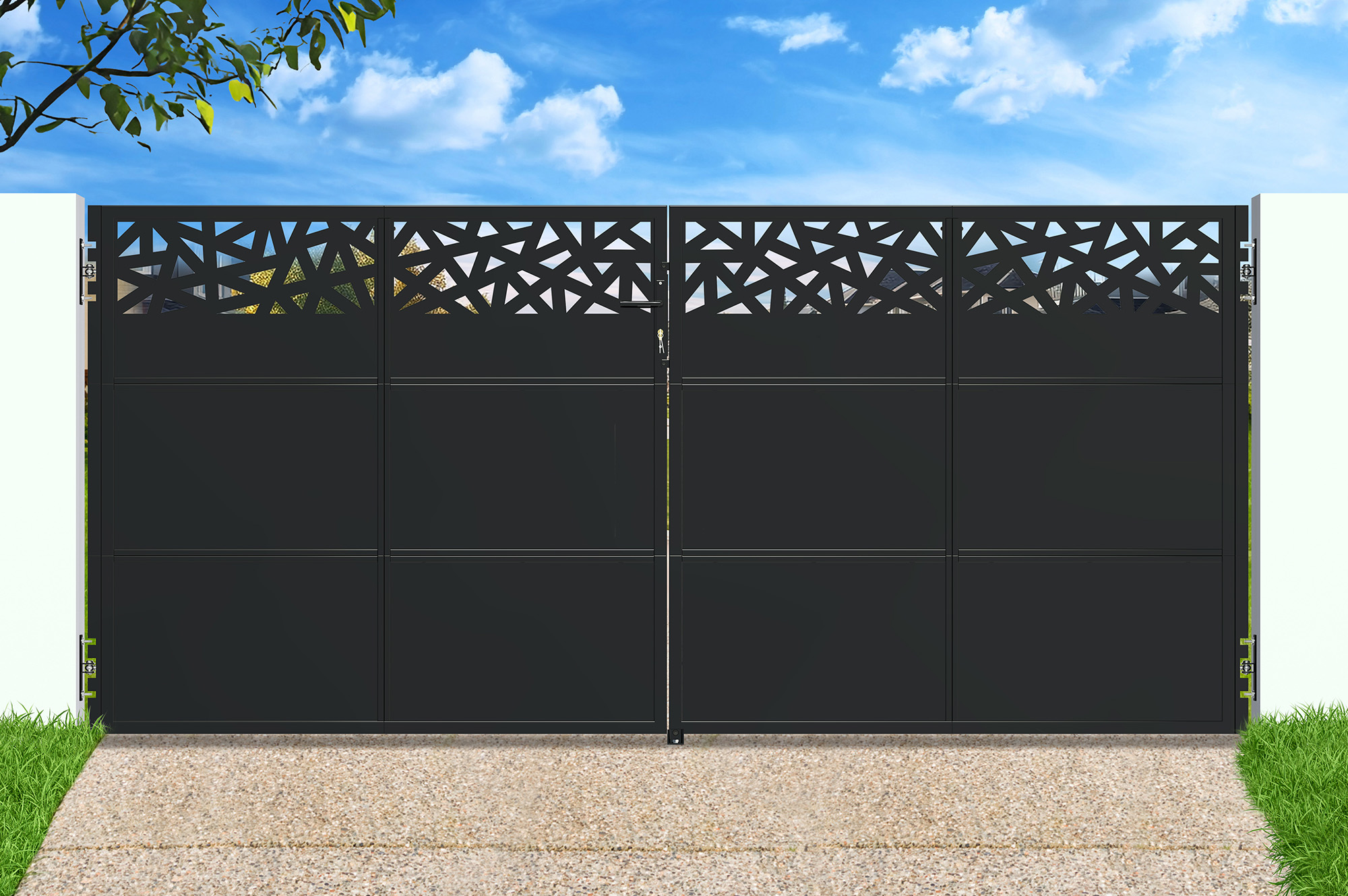 Matiniai juodi plieniniai vartai 3,5 m NALI RUIVO aukštis 160 cm 10