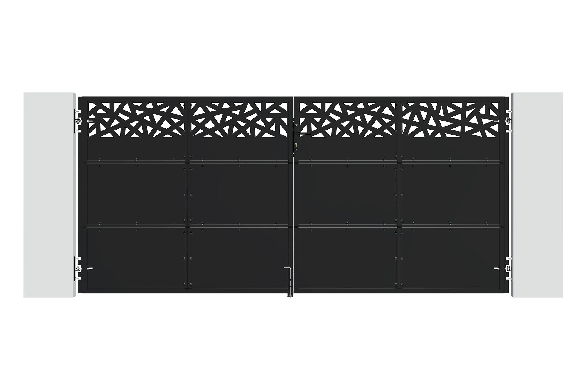 Matiniai juodi plieniniai vartai 3,5 m NALI RUIVO aukštis 160 cm 3