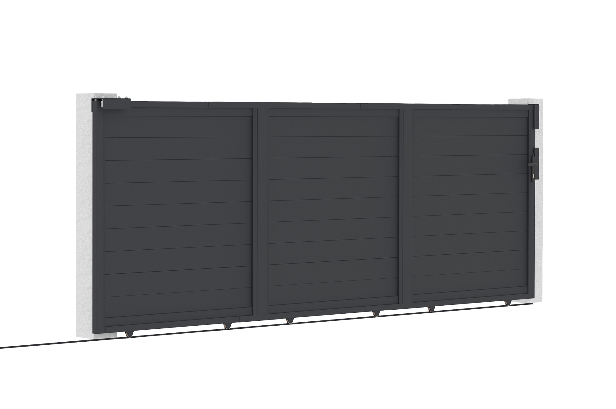 Cancello scorrevole EIGER 4,5 m, altezza 160 cm, alluminio grigio 10