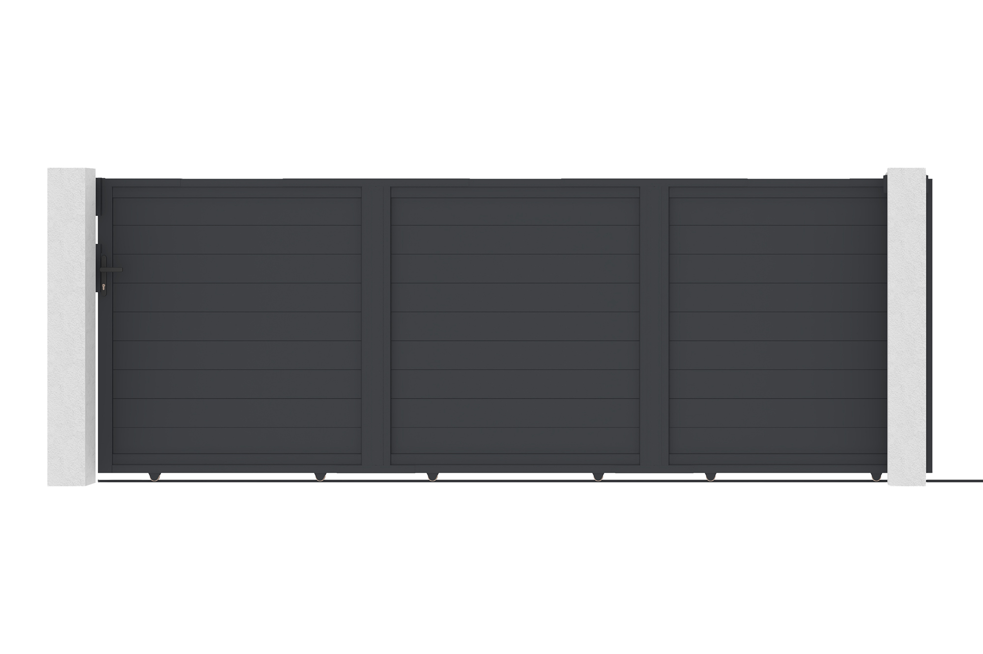 Cancello scorrevole EIGER 4,5 m, altezza 160 cm, alluminio grigio 2