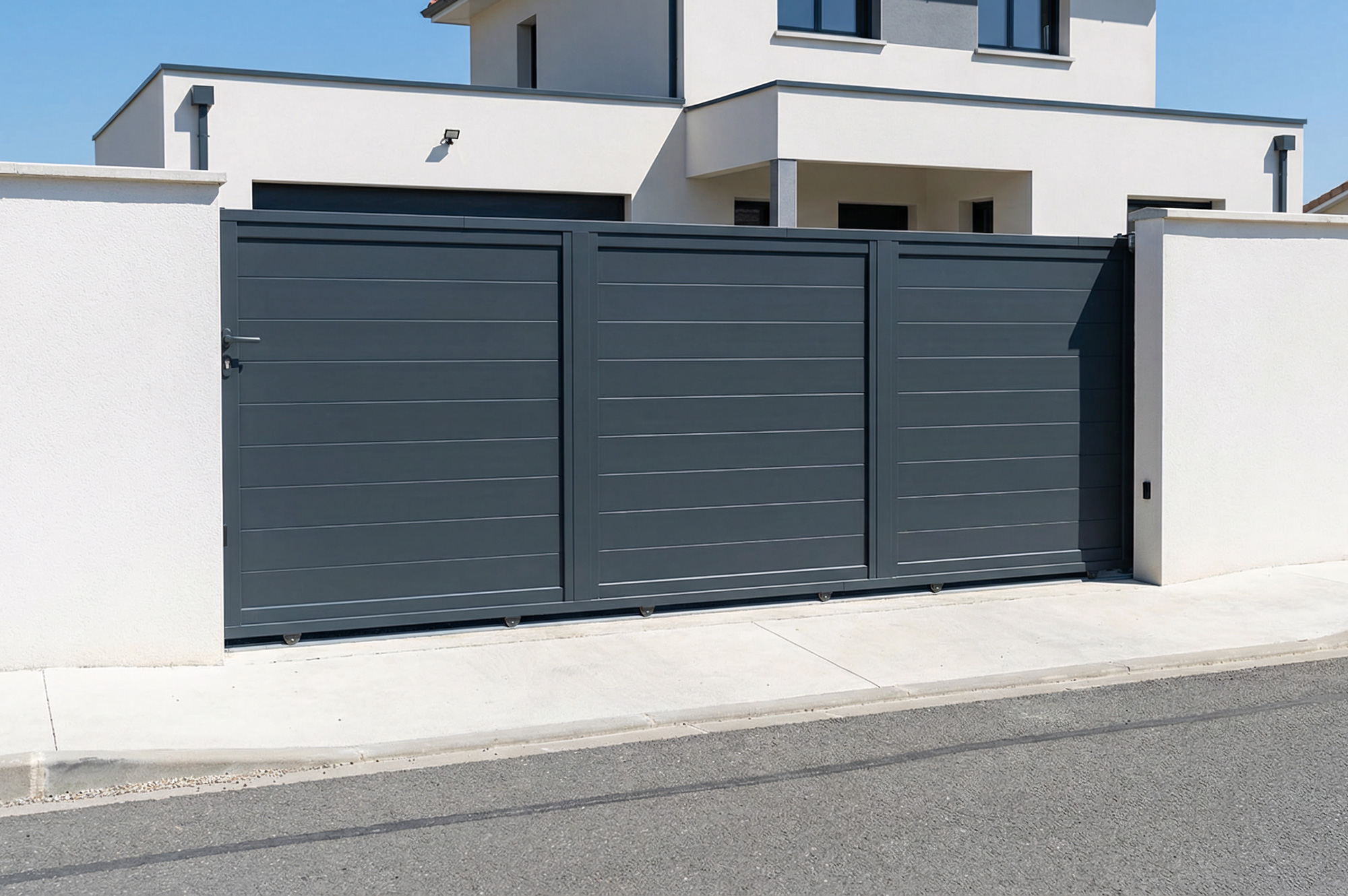 Cancello scorrevole EIGER 4,5 m, altezza 160 cm, alluminio grigio 6